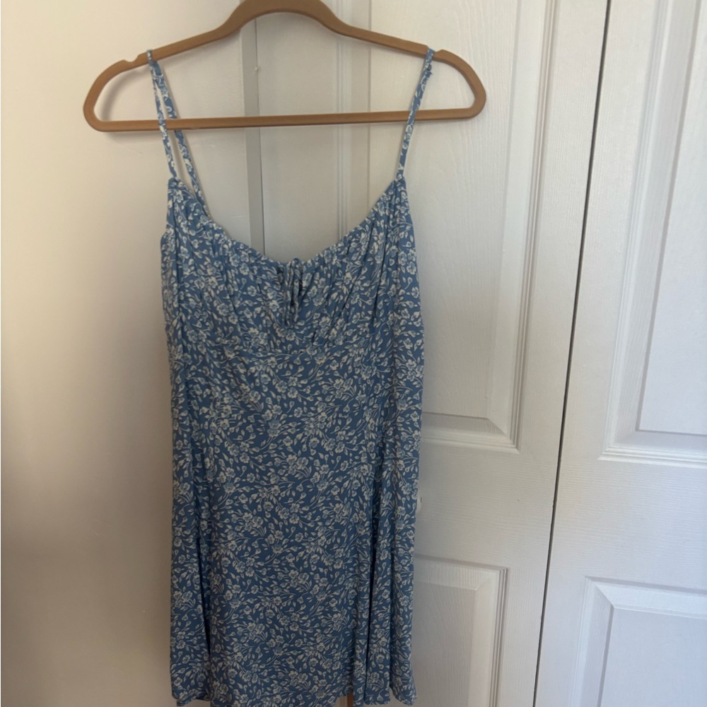 Reformation Blue and White Floral Dress